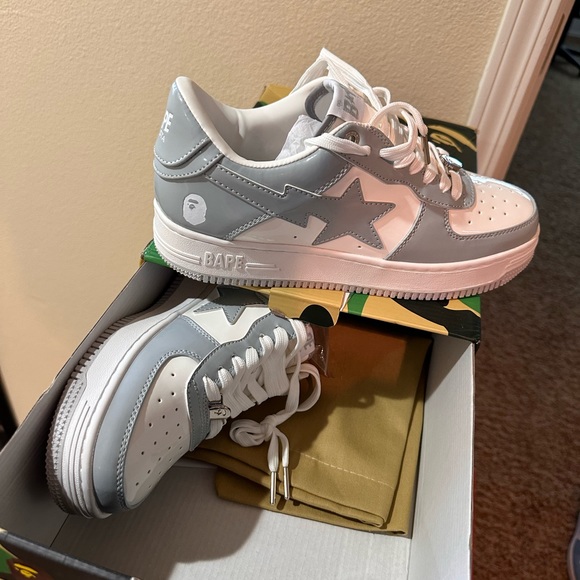 Bape Other - Bape Patent Leather “white grey”